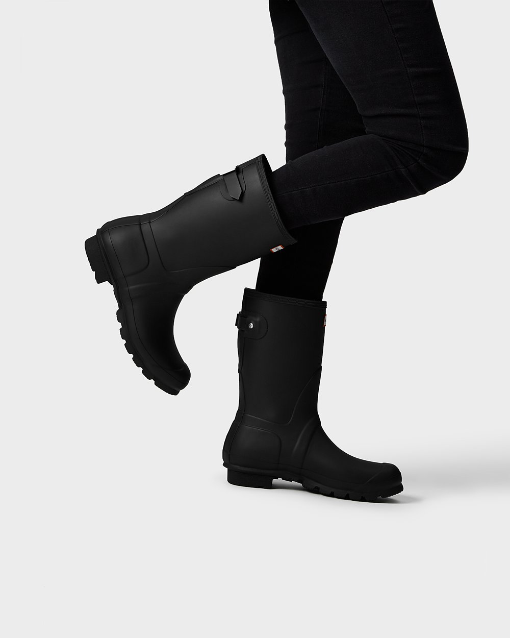 Galochas Curtas Hunter Feminina Pretas - Original Back Adjustable - 68THLGPKC